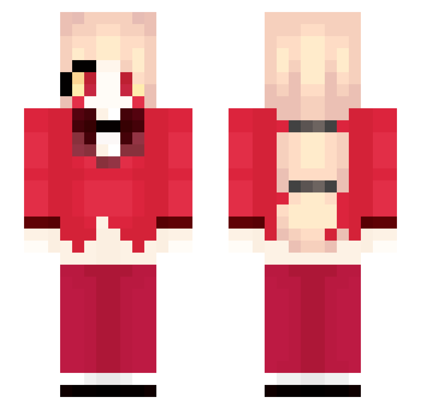 AndyBonbon Minecraft skin, front and back view