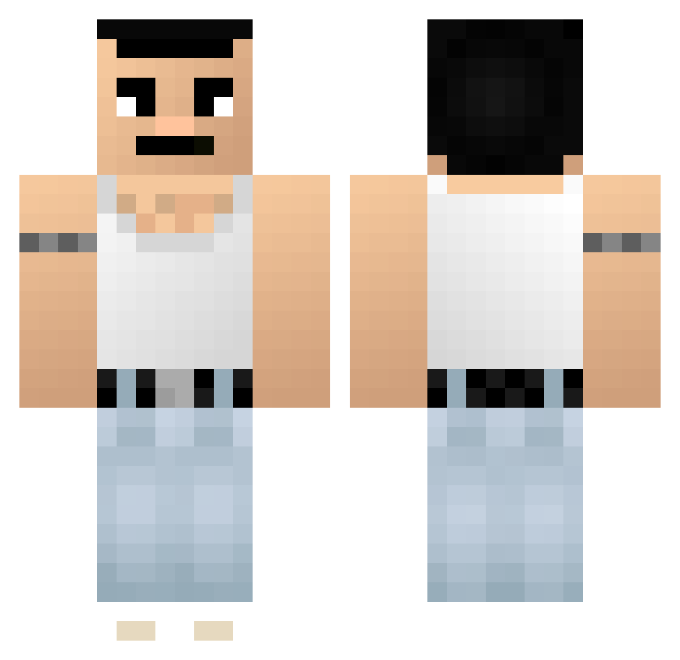 2bxc Minecraft skin, front and back view