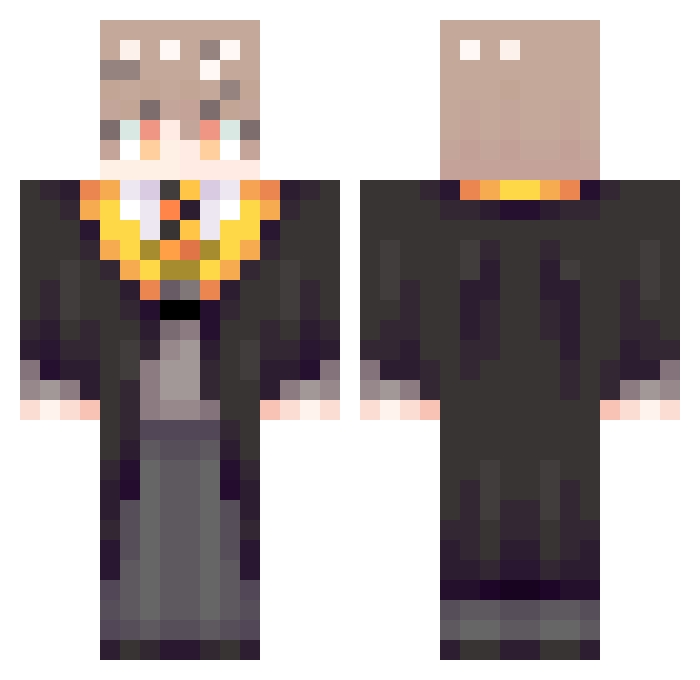 SisterFriede Minecraft skin, front and back view