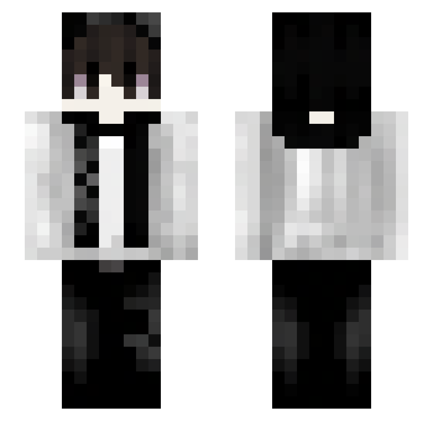 Kajvov Minecraft skin, front and back view