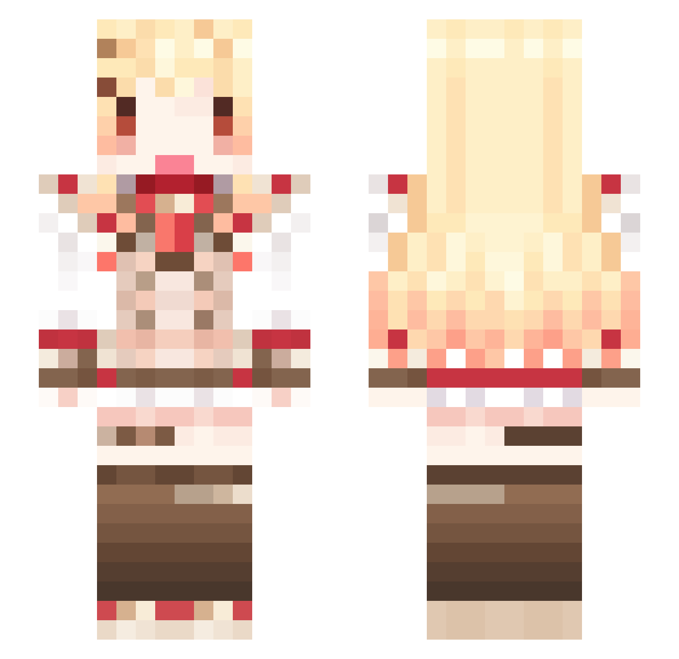 disuner Minecraft skin, front and back view