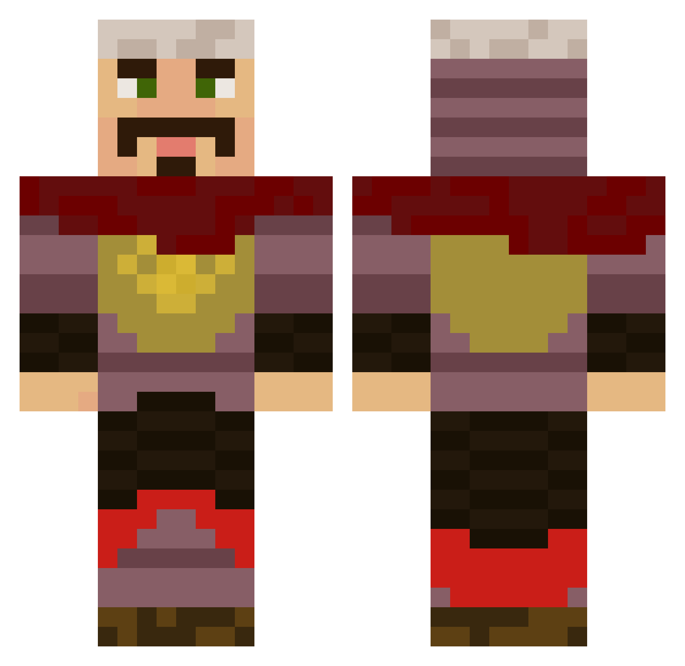 JPEsteves1 Minecraft skin, front and back view