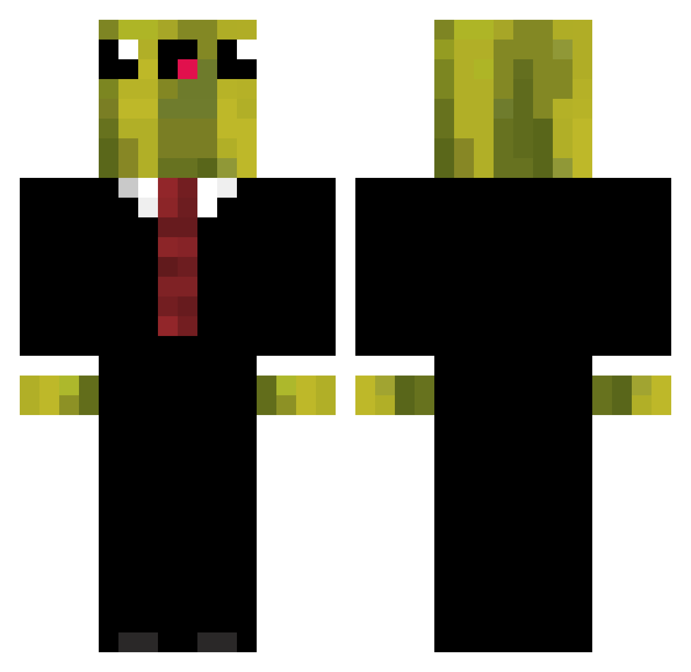 Ufsen Minecraft skin, front and back view