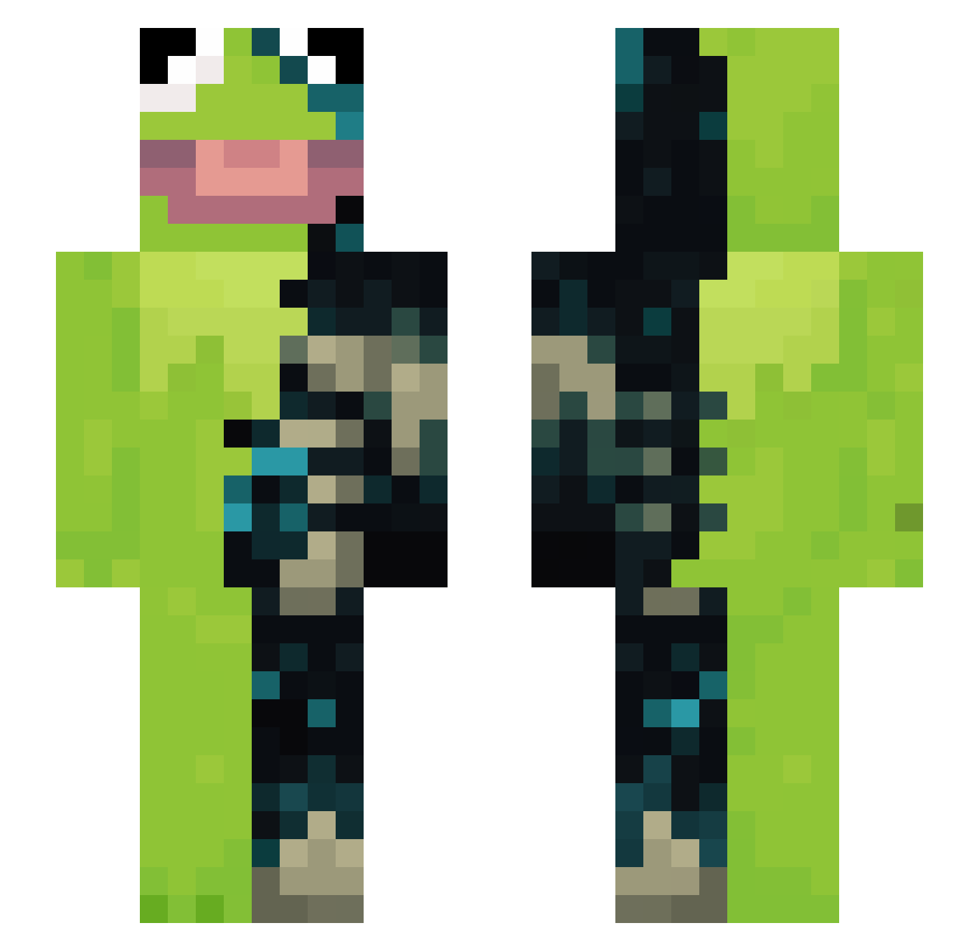 Bluemmbu Minecraft skin, front and back view