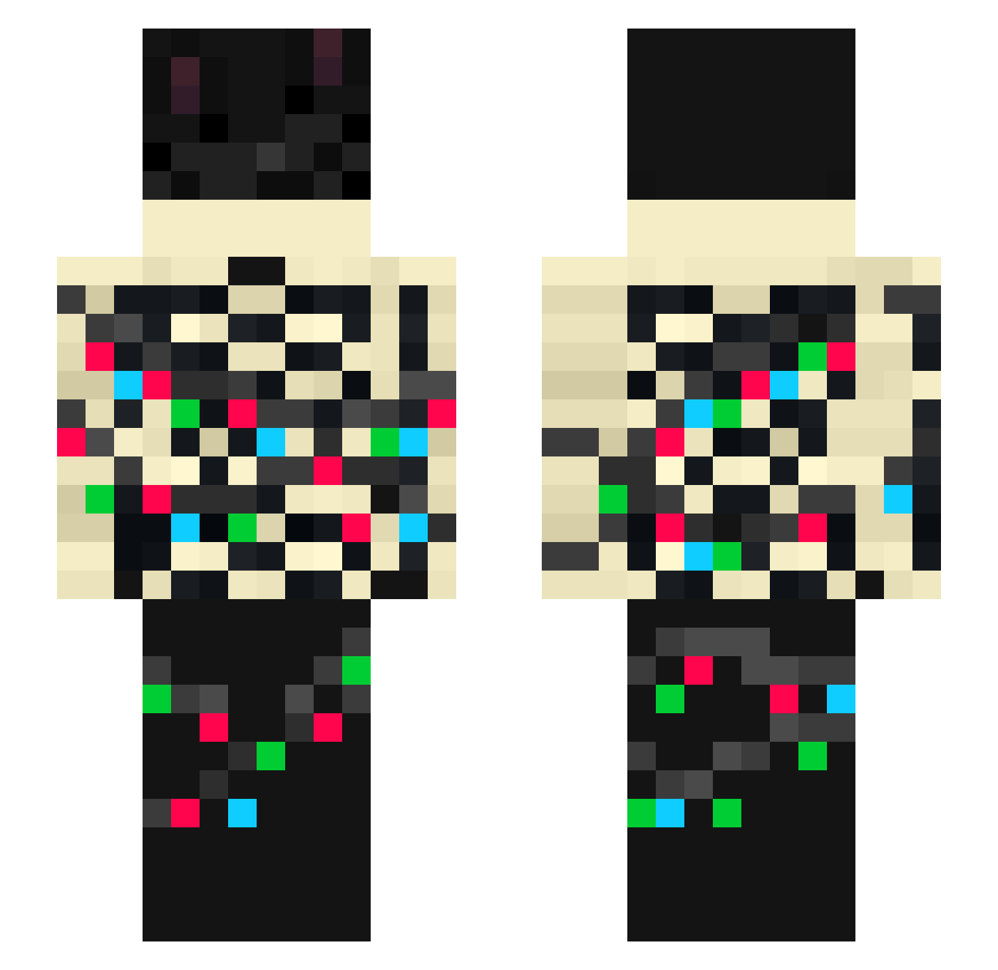 VaniVienen Minecraft skin, front and back view