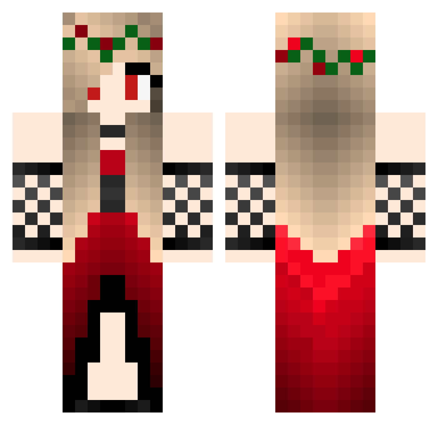 Liuii Minecraft skin, front and back view