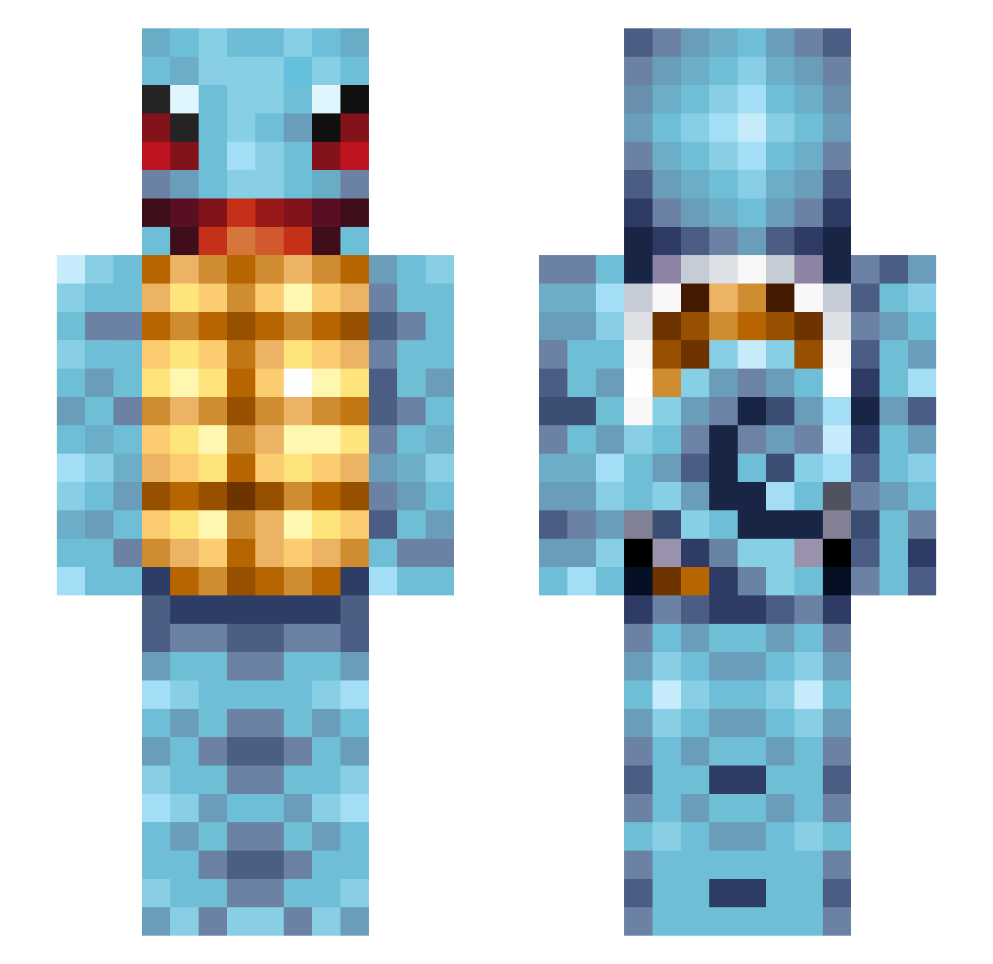 BryanTheLion Minecraft skin, front and back view