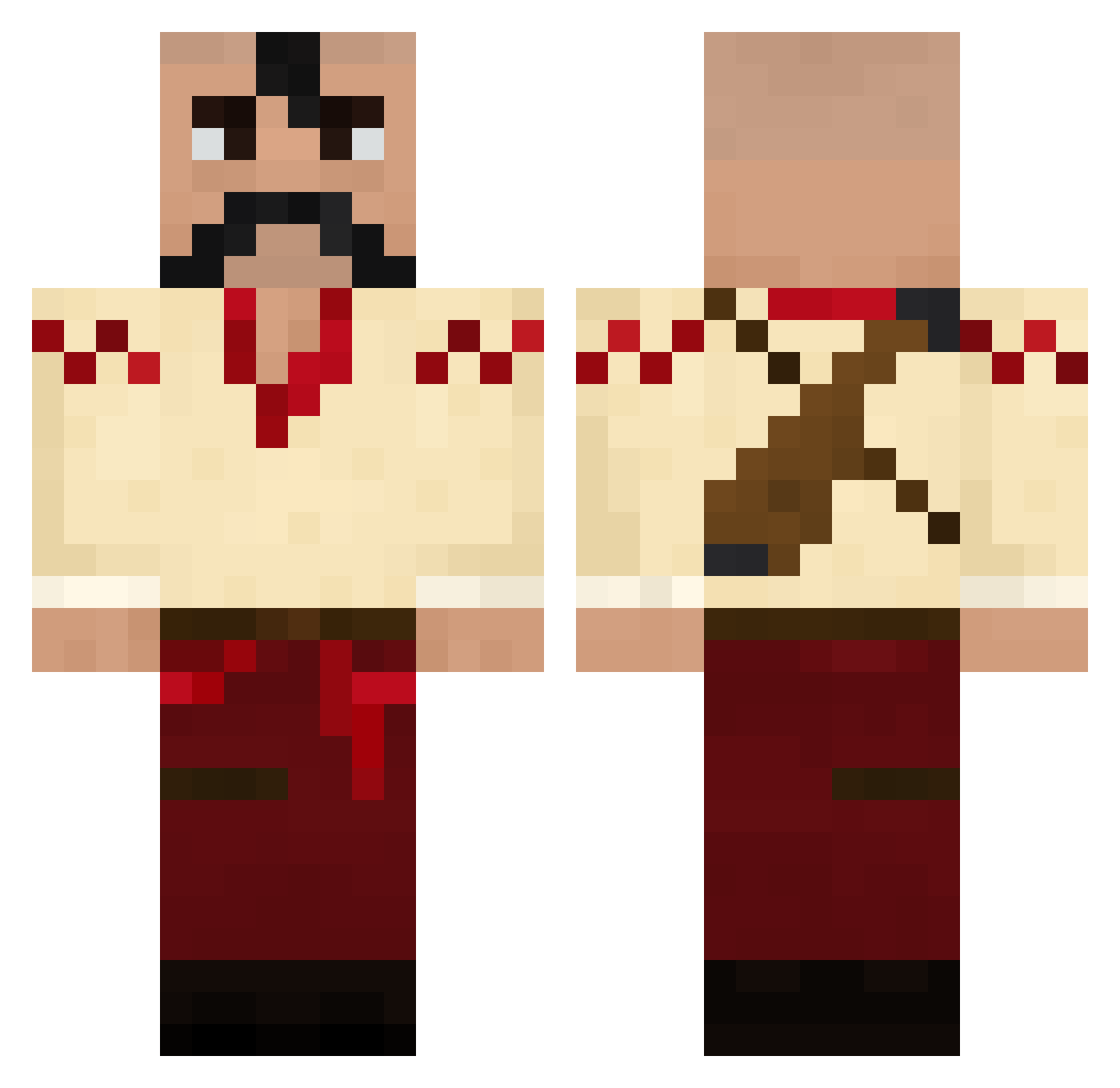 therusbear Minecraft skin, front and back view