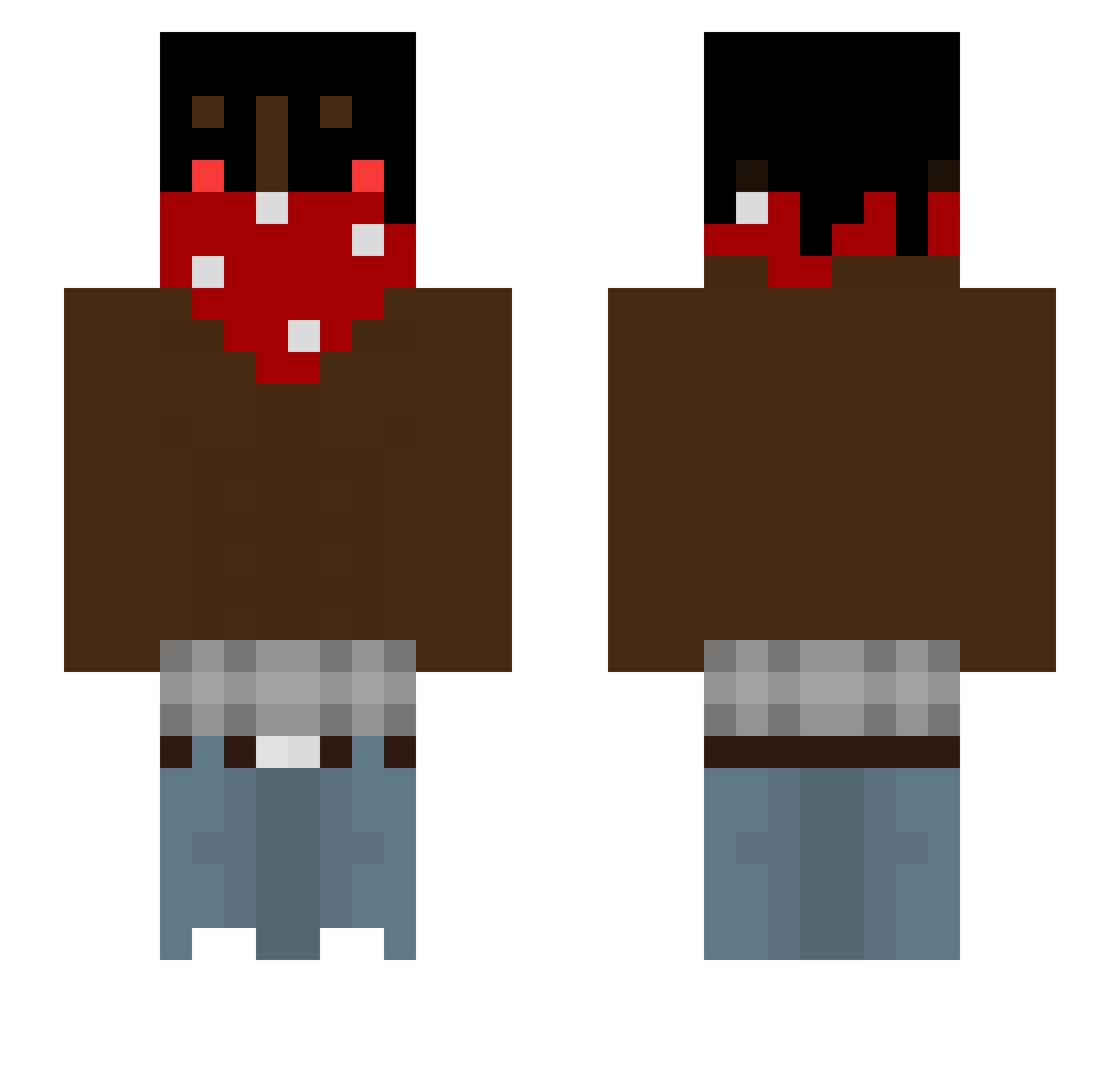 praires Minecraft skin, front and back view