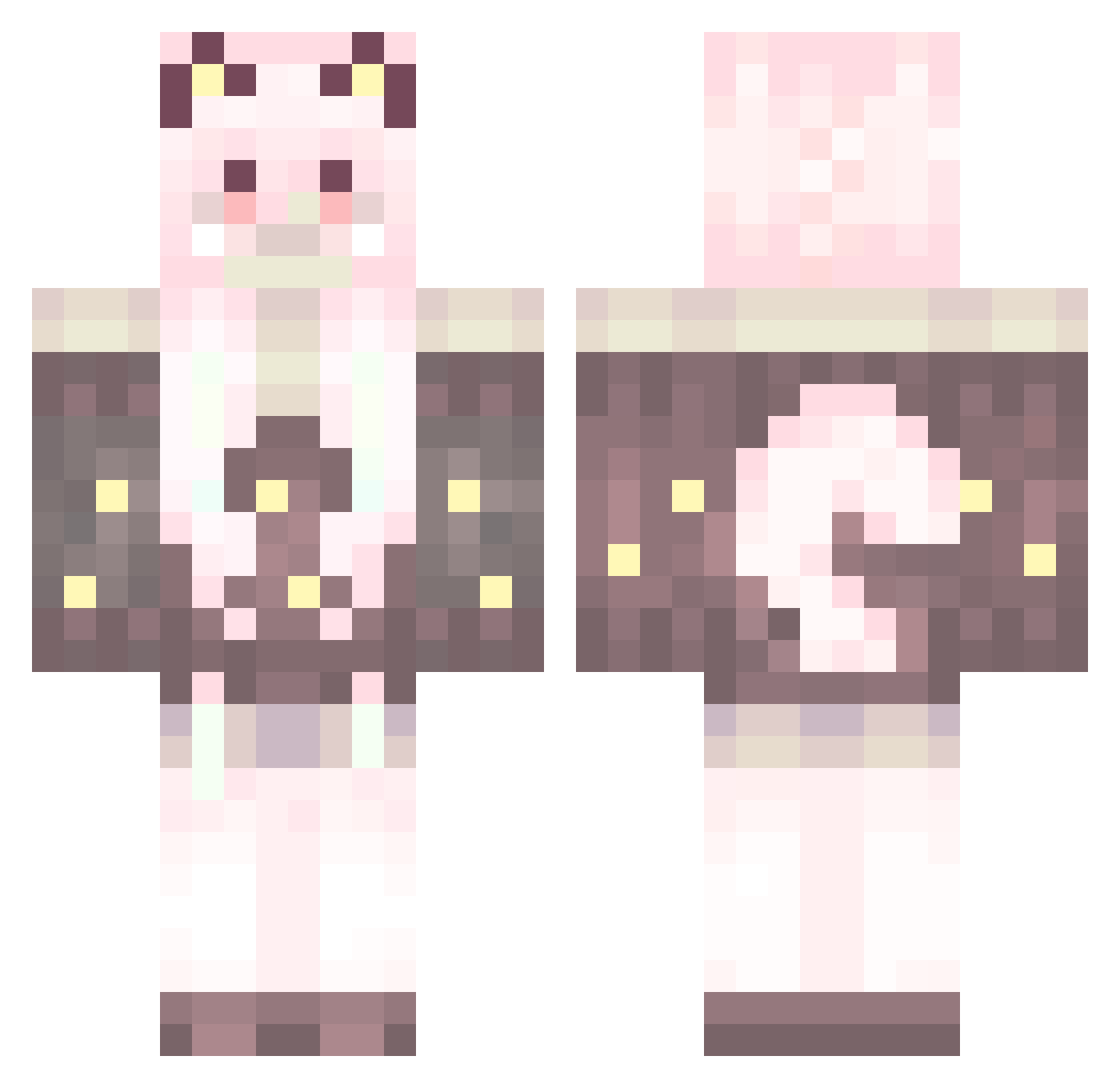 Heather Minecraft skin, front and back view