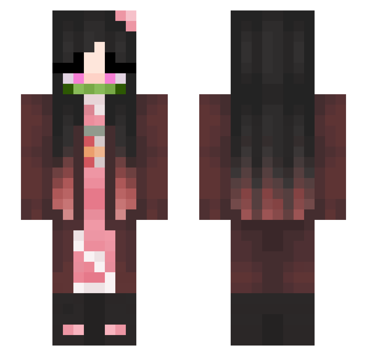 Talentedgirafe Minecraft skin, front and back view