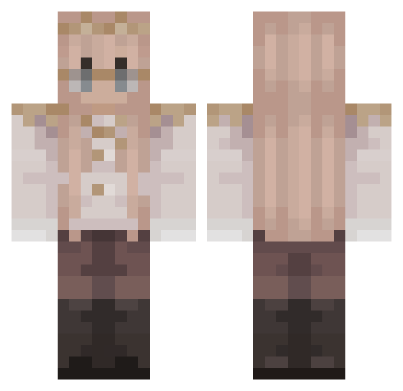 TheodorThaddicus Minecraft skin, front and back view