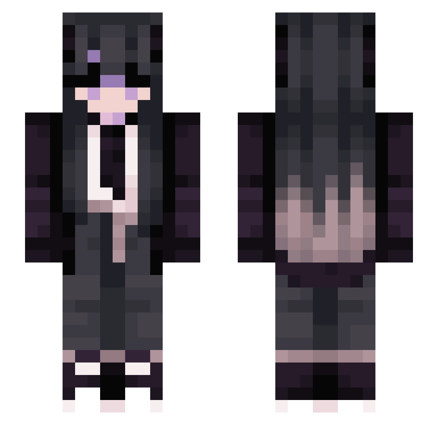 Sincerely_ Minecraft skin, front and back view