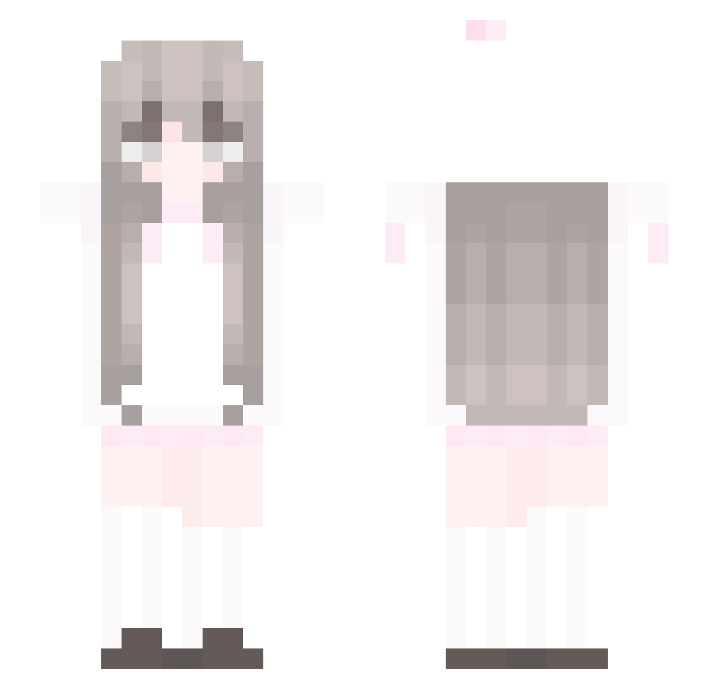 evagamermm Minecraft skin, front and back view