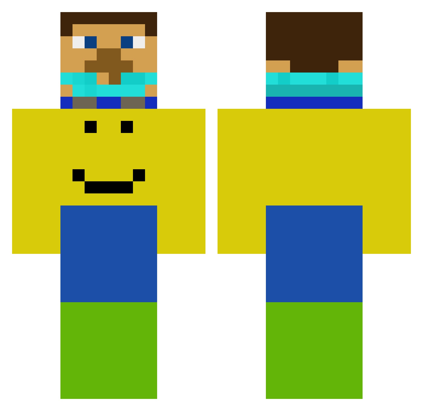 TyLoxx Minecraft skin, front and back view
