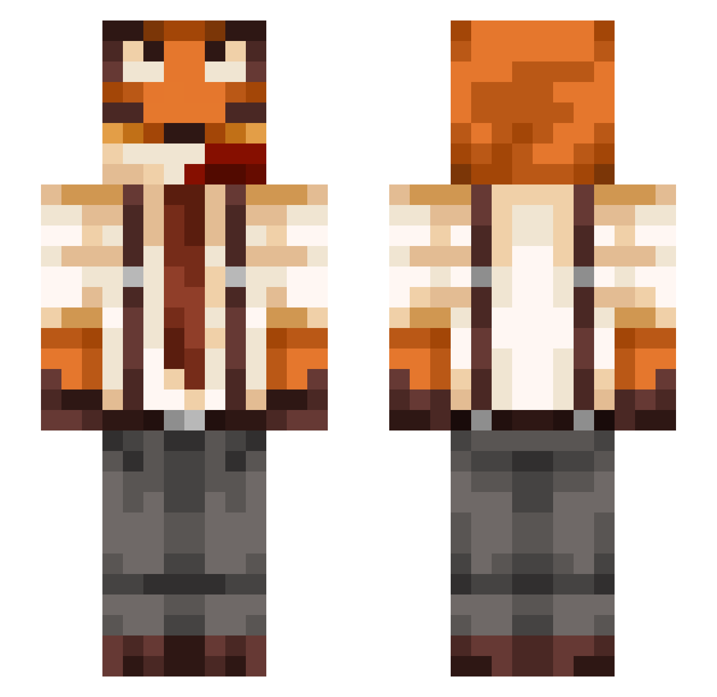 Rouert Minecraft skin, front and back view