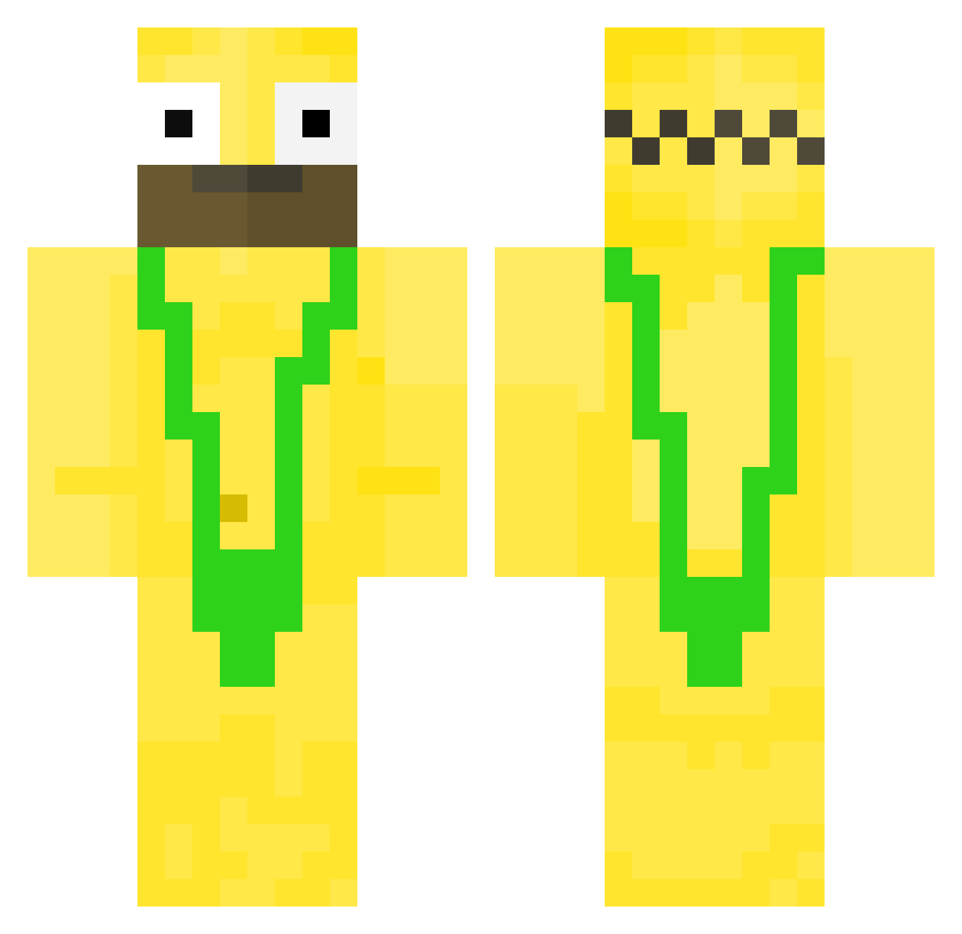 ShiftCG Minecraft skin, front and back view