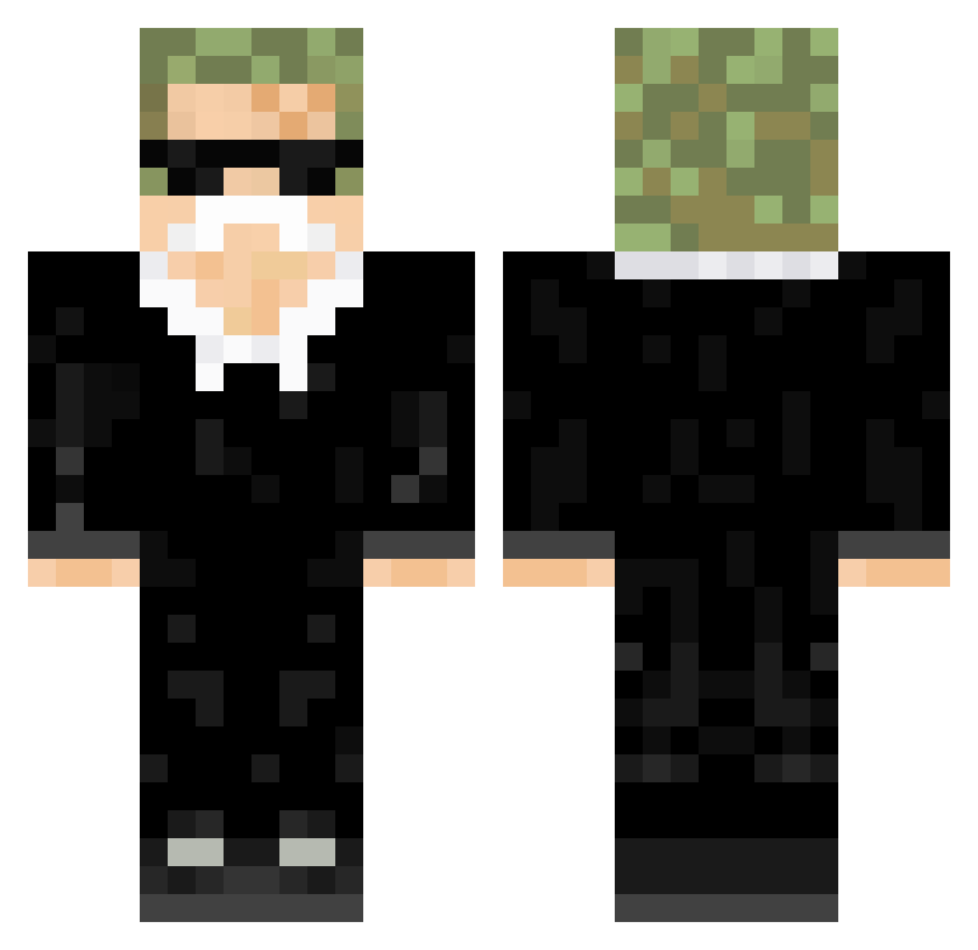 Raggertje Minecraft skin, front and back view