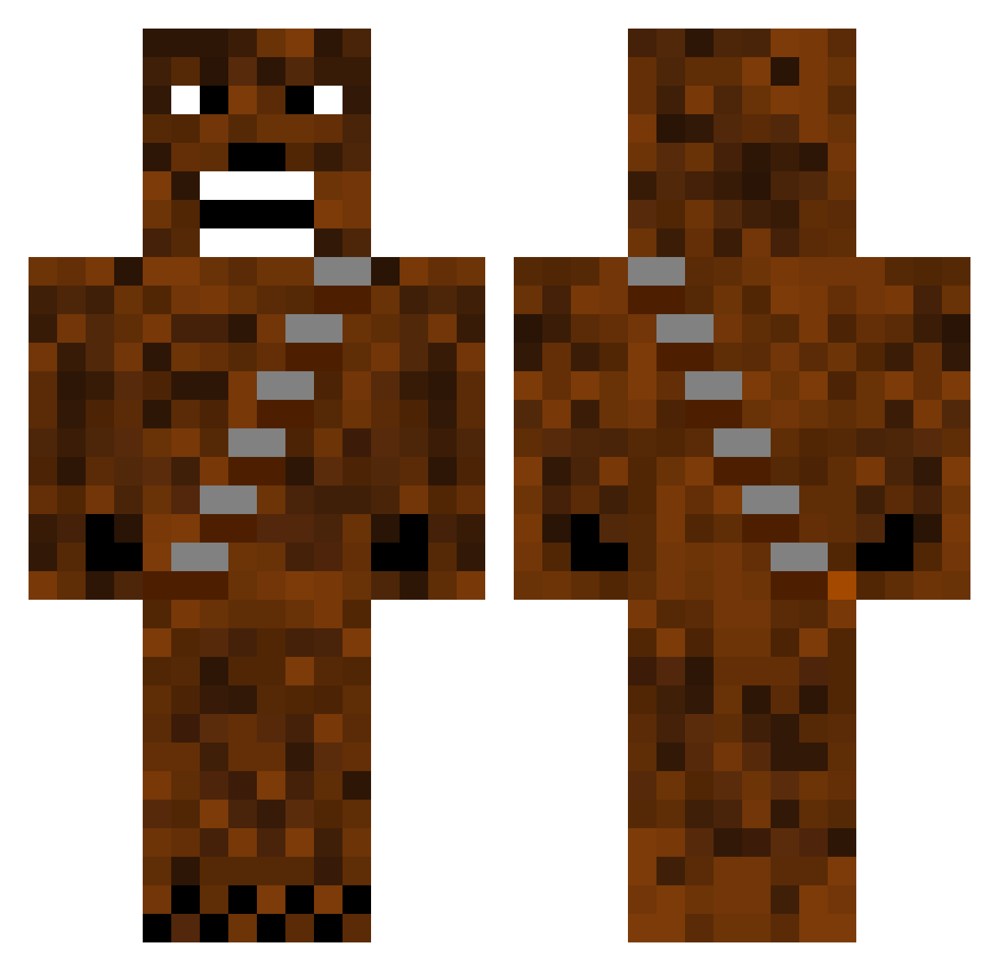 Gray027 Minecraft skin, front and back view