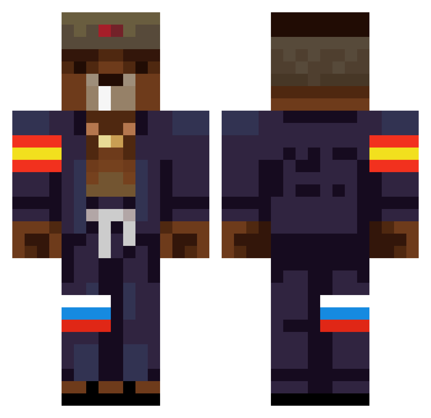 Cerber0 Minecraft skin, front and back view