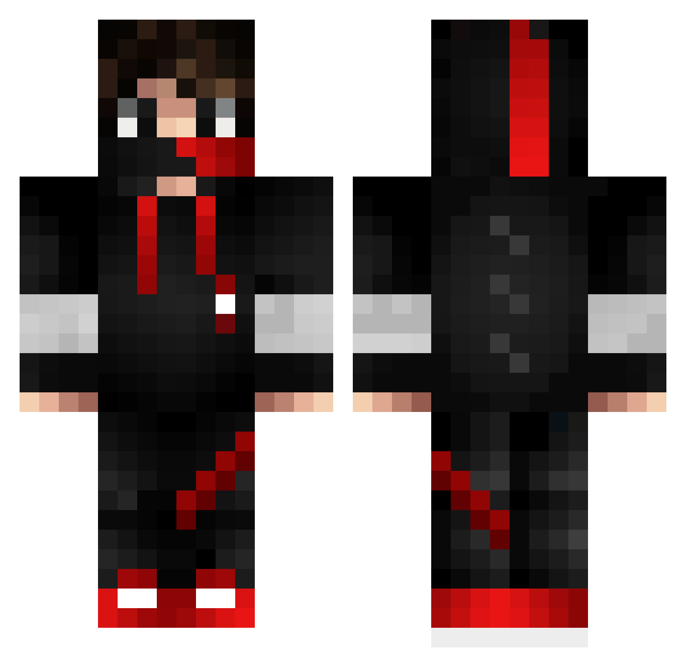 Warbacks Minecraft skin, front and back view