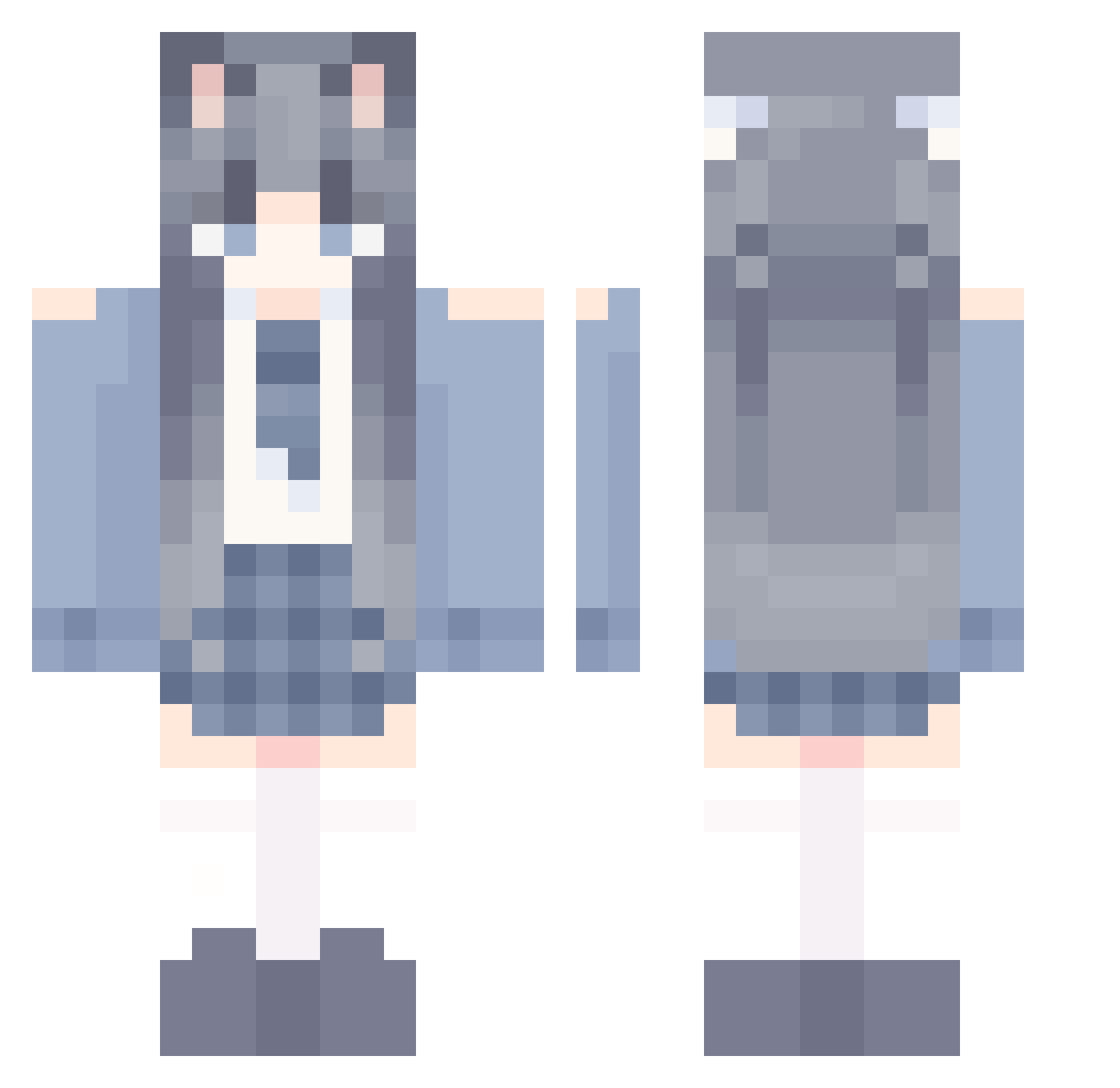 Sirellia Minecraft skin, front and back view