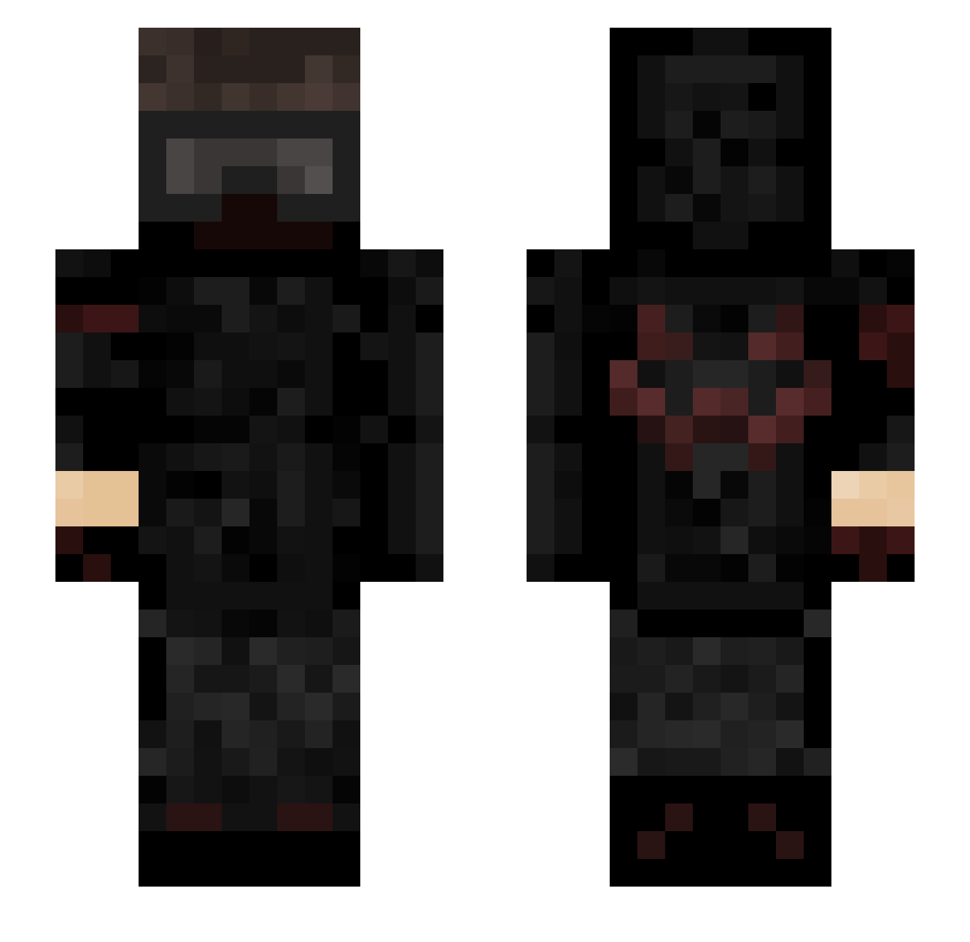 audiox Minecraft skin, front and back view