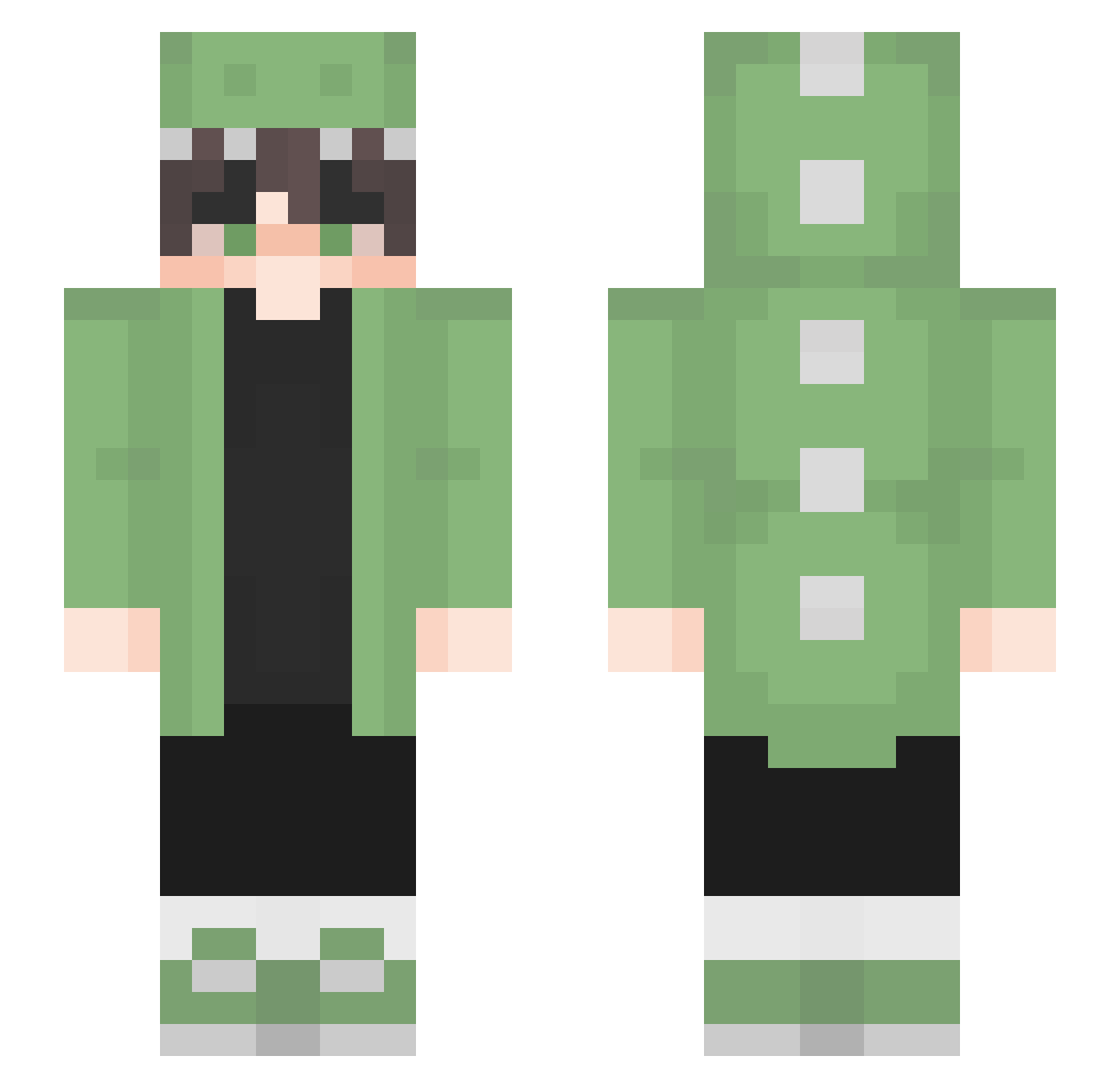 Tomatonesss Minecraft skin, front and back view