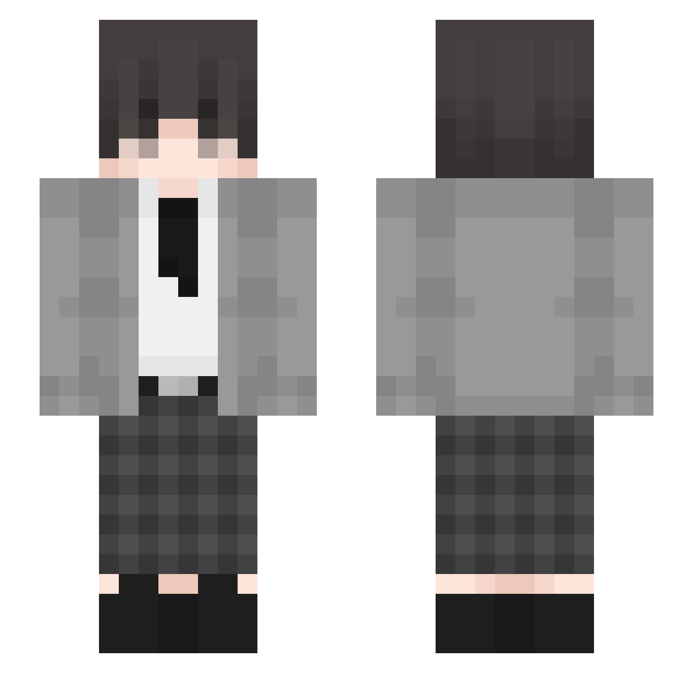 Previewing Minecraft skin, front and back view