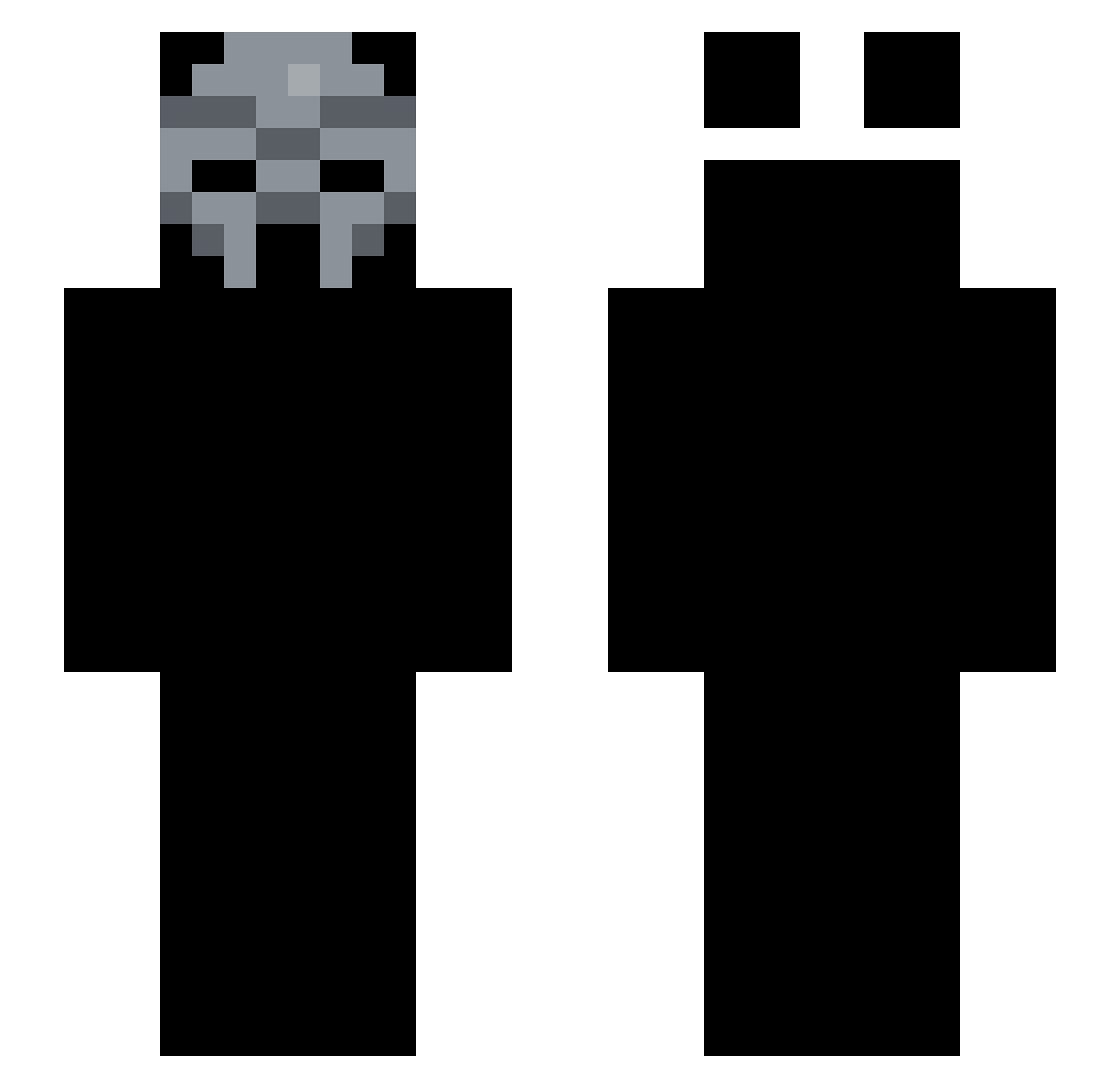 METALFACED00M Minecraft skin, front and back view