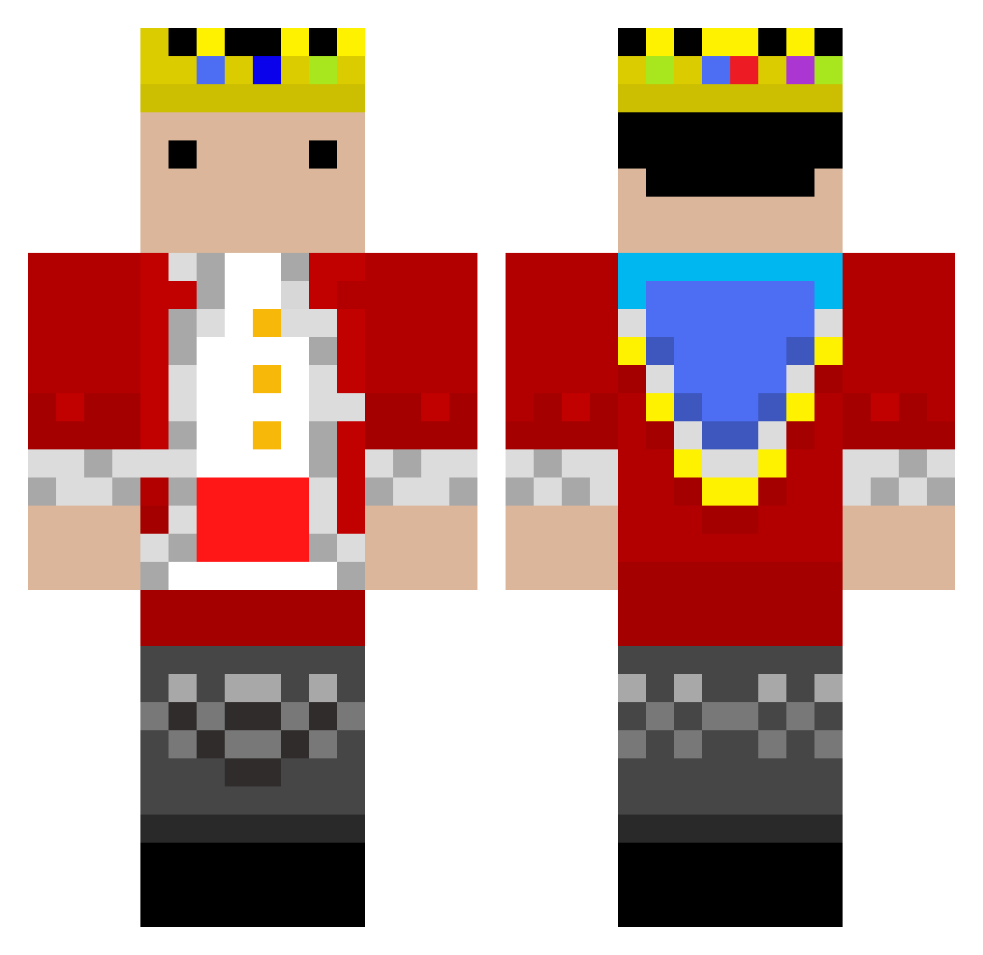 varchaki Minecraft skin, front and back view