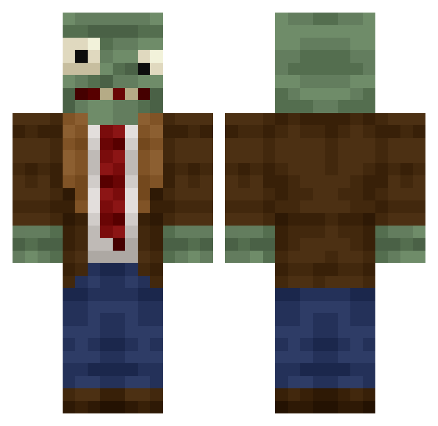 Cubarooni Minecraft skin, front and back view