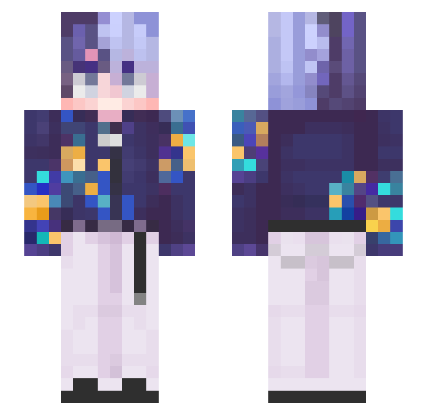 Talsenia Minecraft skin, front and back view