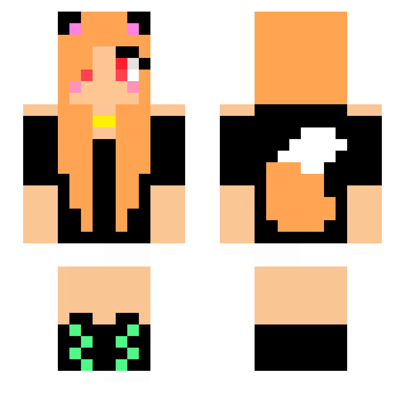 Quandong Minecraft skin, front and back view