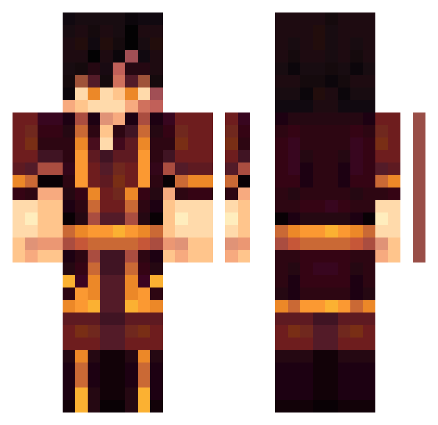 PhillyFrog Minecraft skin, front and back view