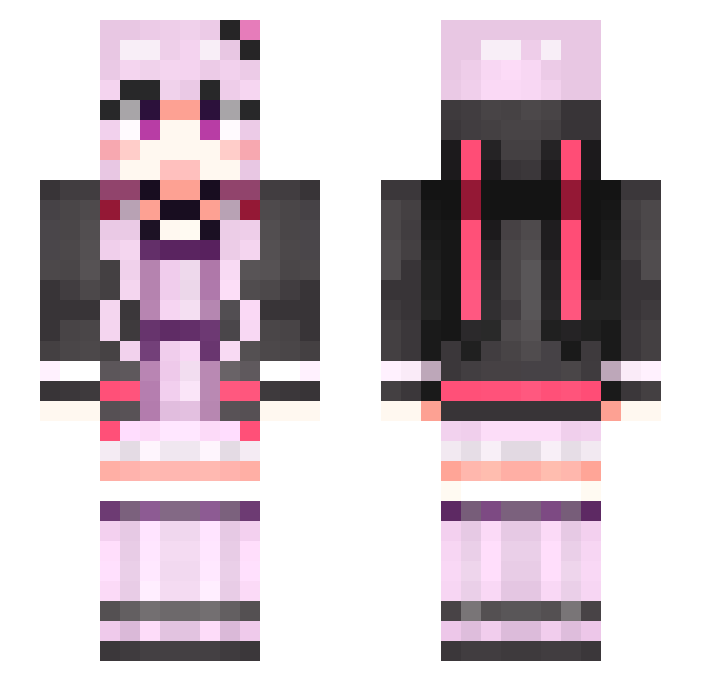 tsuki_hana Minecraft skin, front and back view