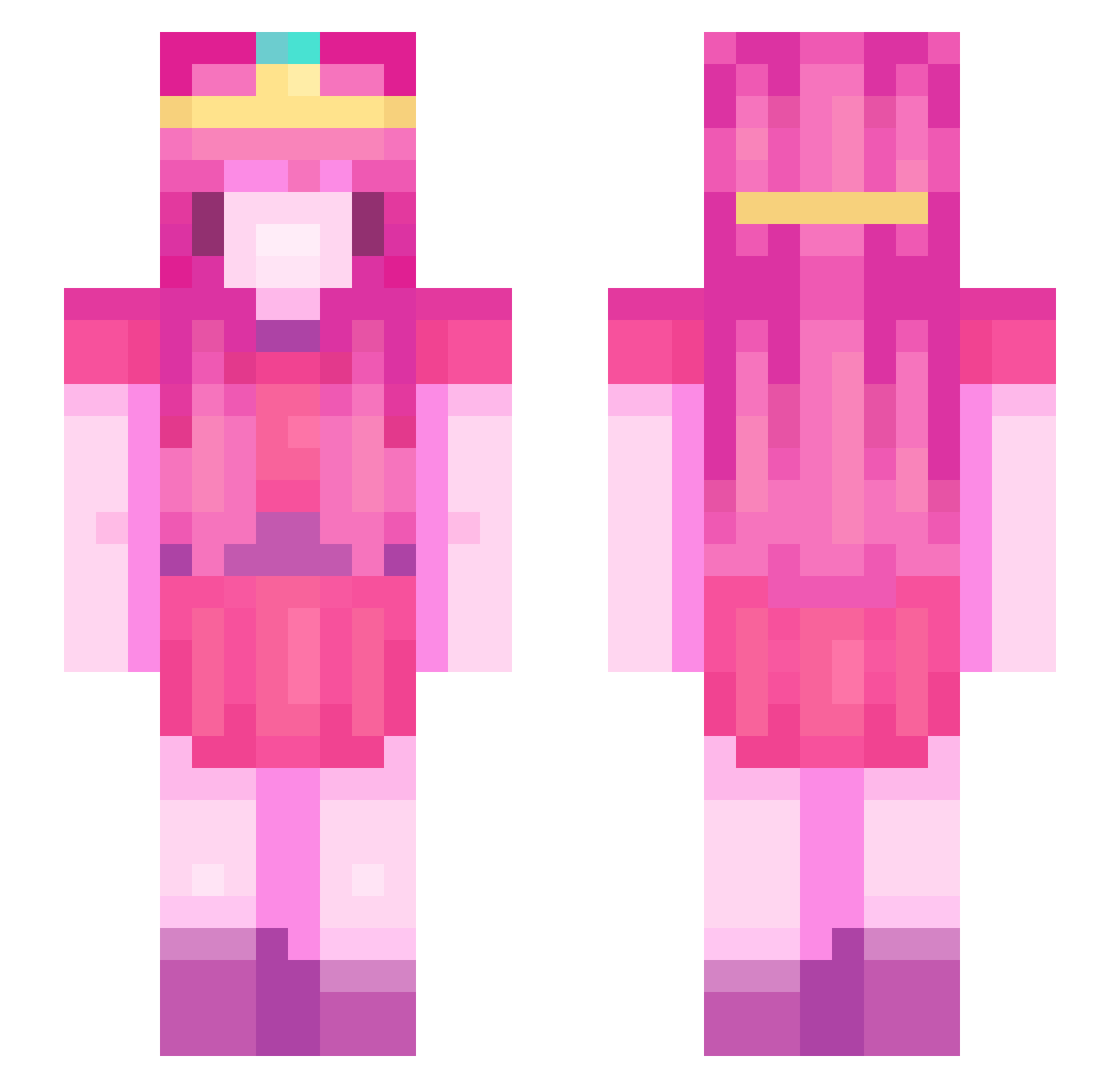 euphternal Minecraft skin, front and back view