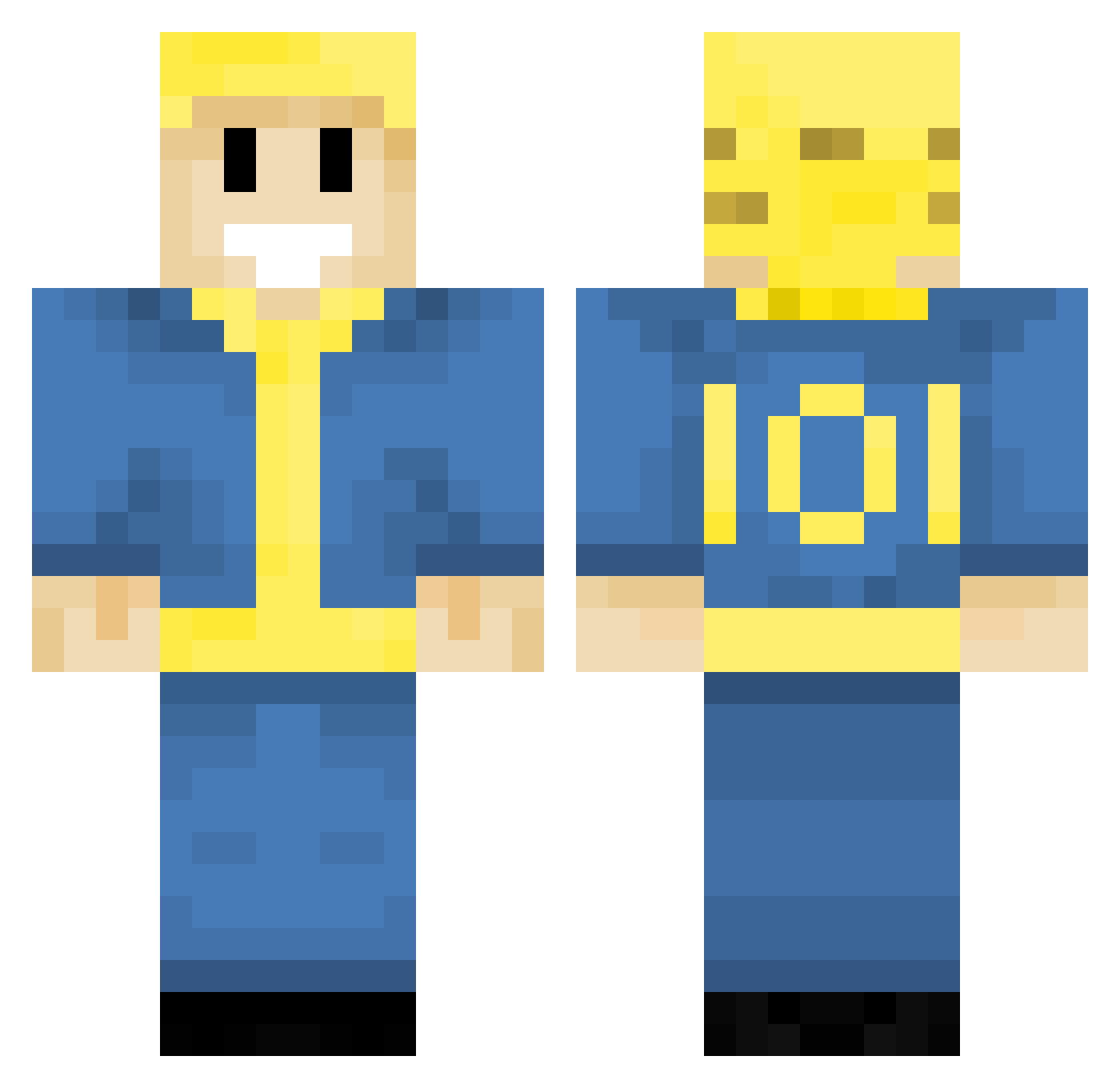 VATS Minecraft skin, front and back view
