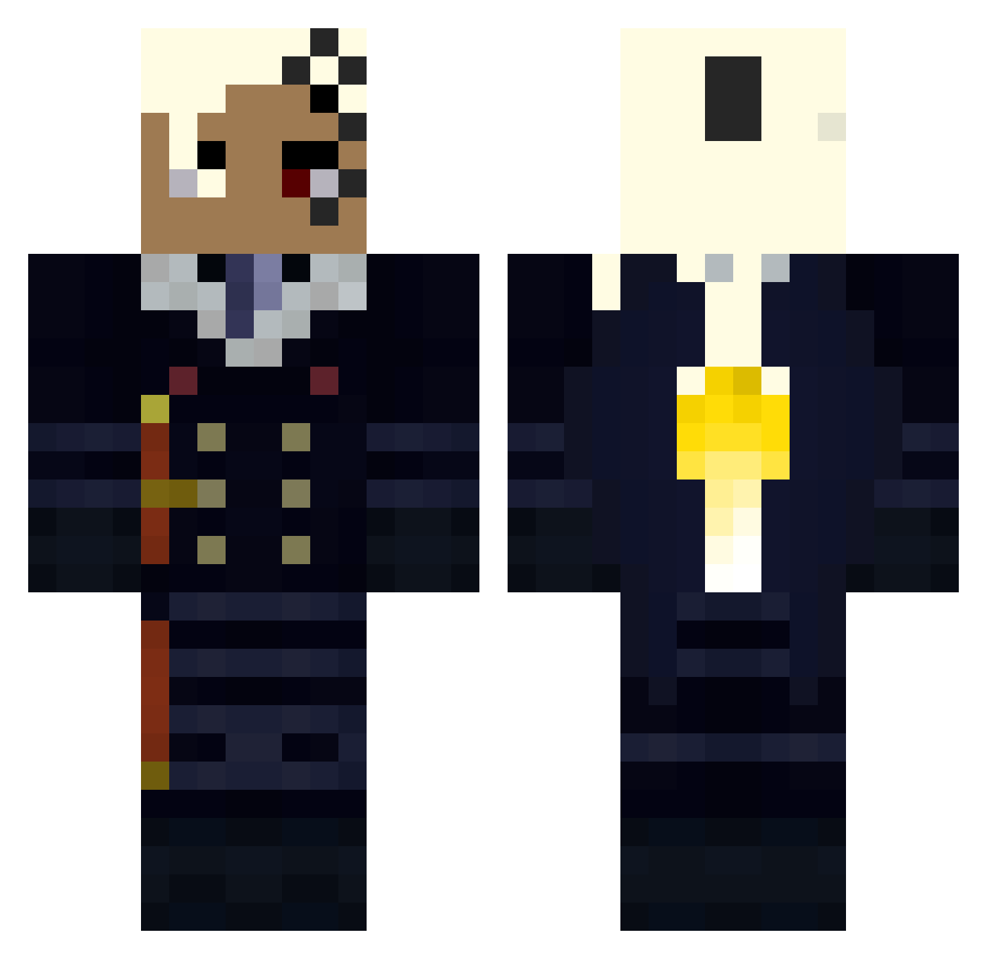 mushu657 Minecraft skin, front and back view
