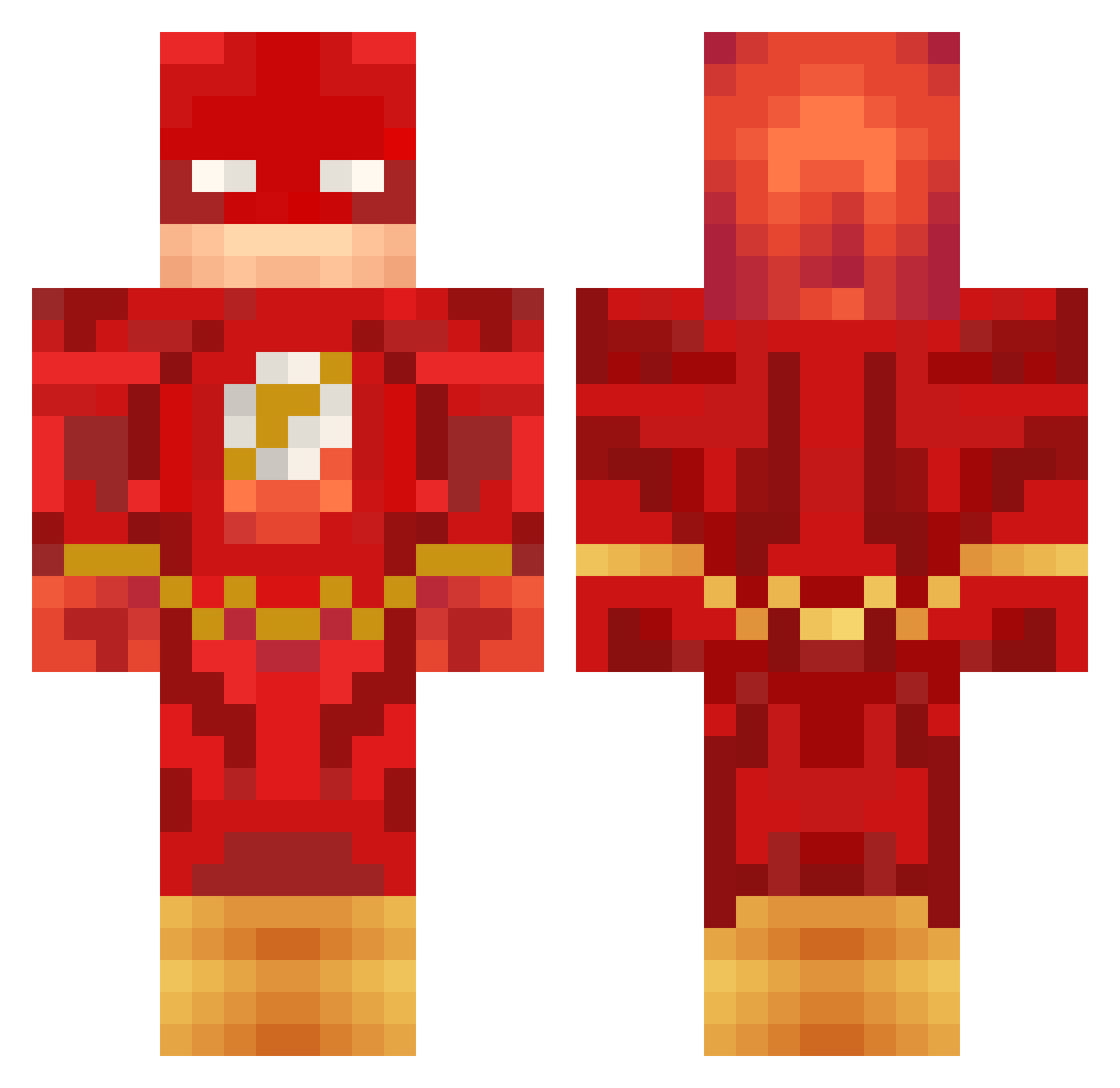Heda Minecraft skin, front and back view