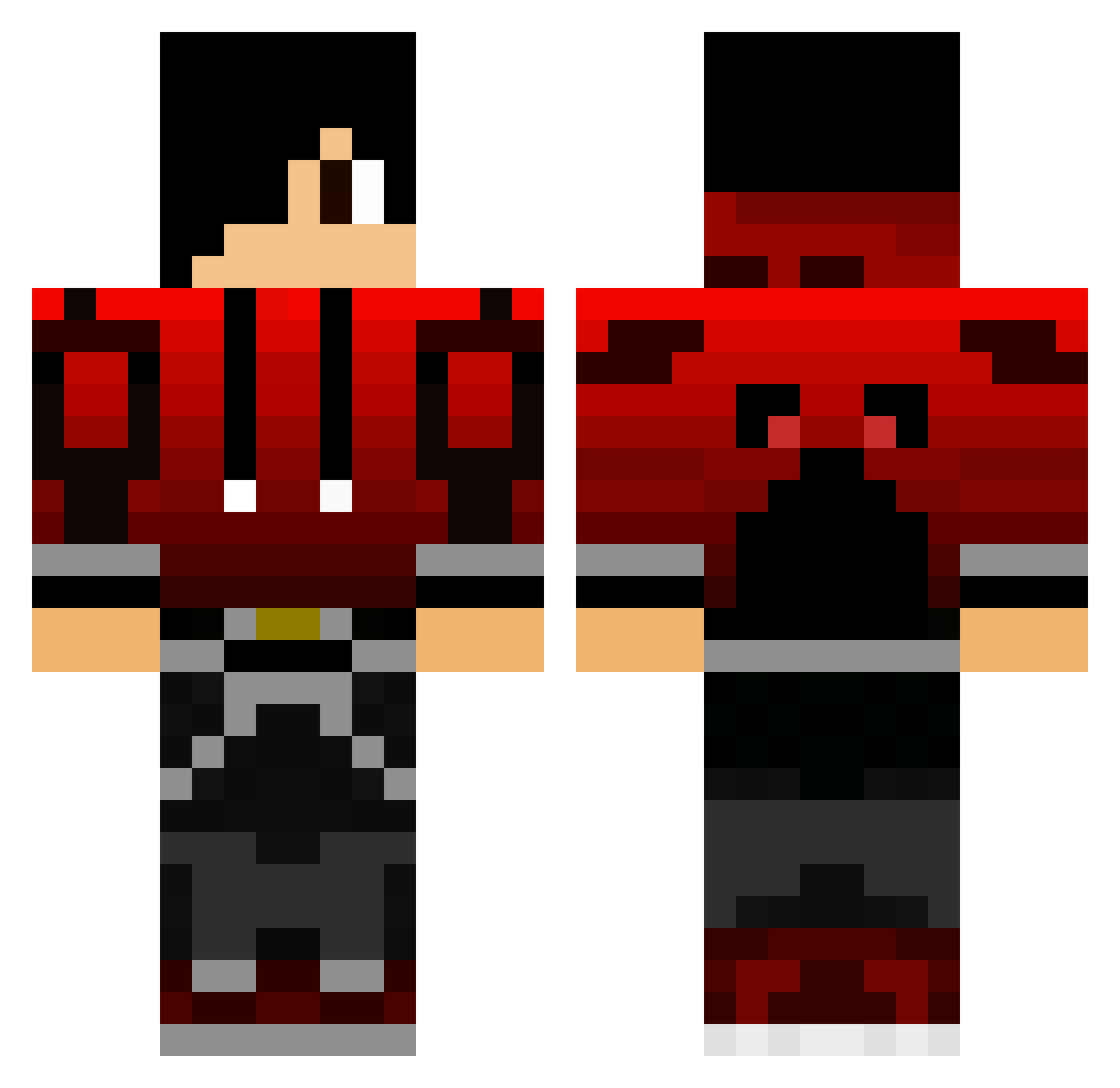 Shindy Minecraft skin, front and back view