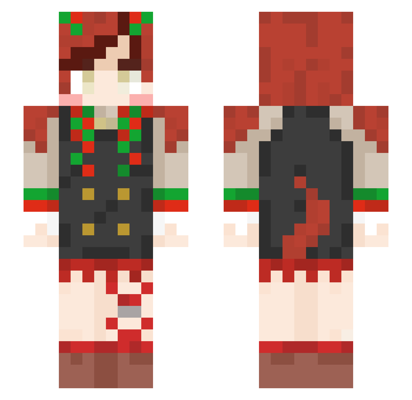 Polaritus Minecraft skin, front and back view