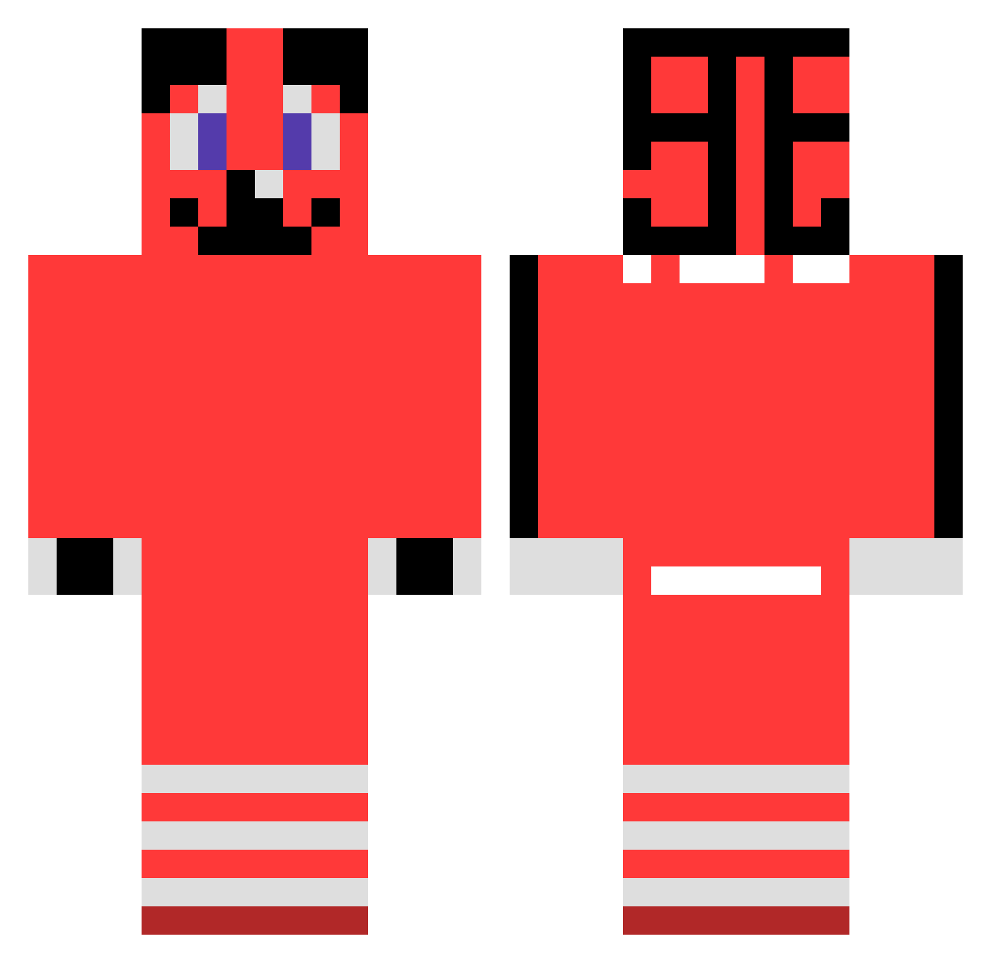 setokozi Minecraft skin, front and back view