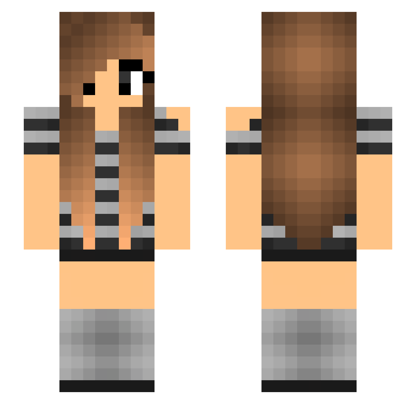 x1bes Minecraft skin, front and back view