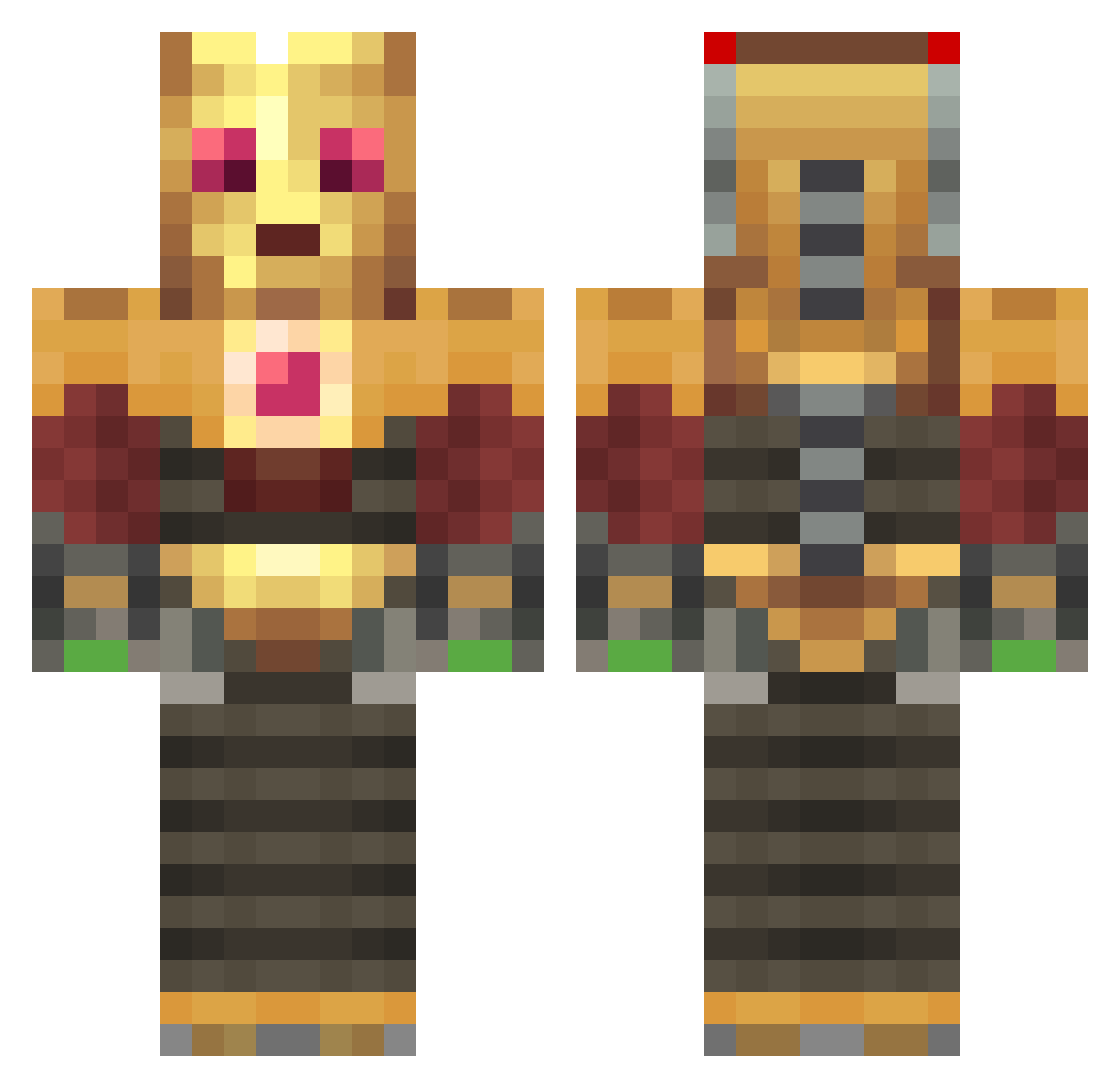 AnisPig Minecraft skin, front and back view