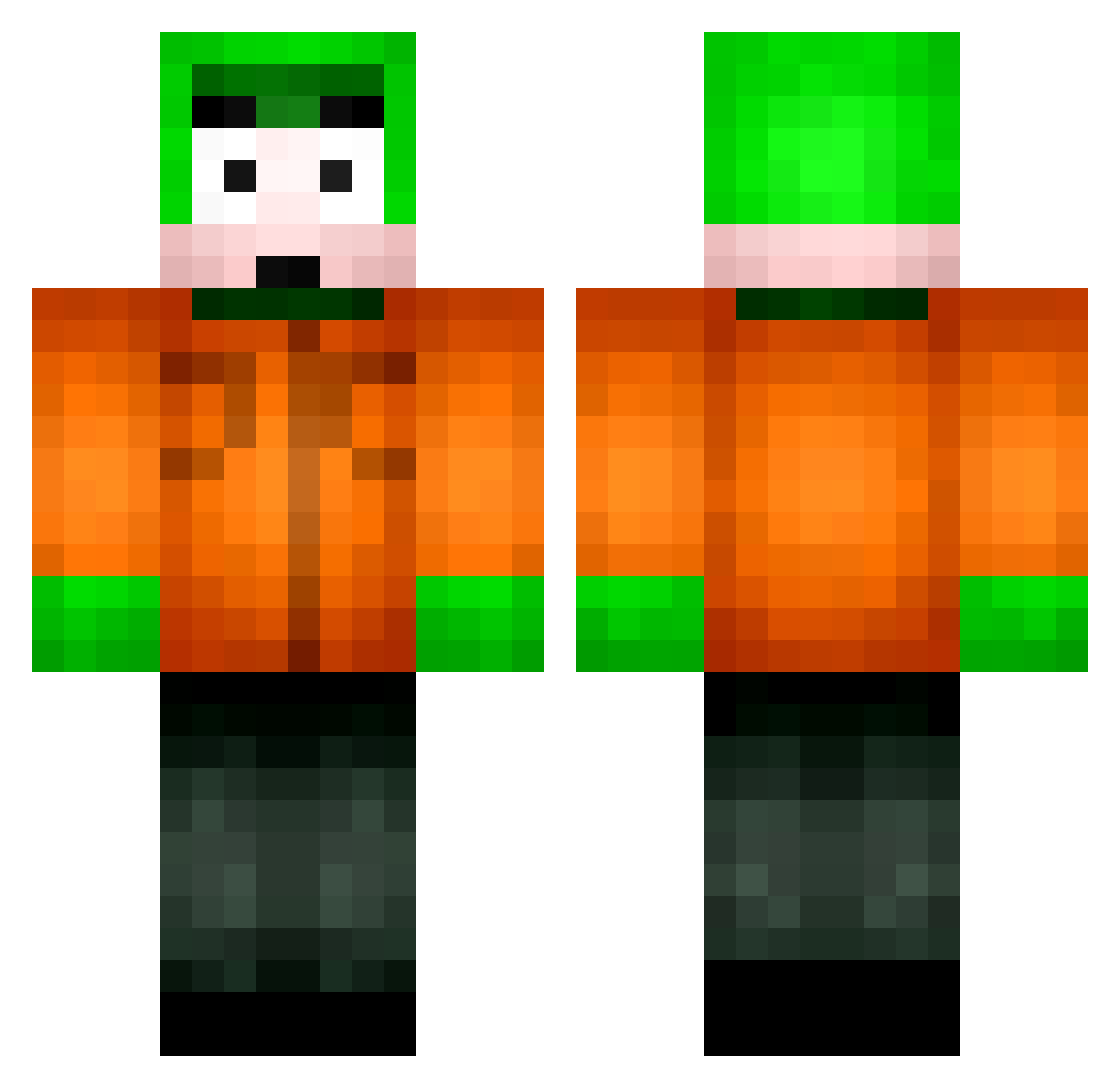 Tambo Minecraft skin, front and back view