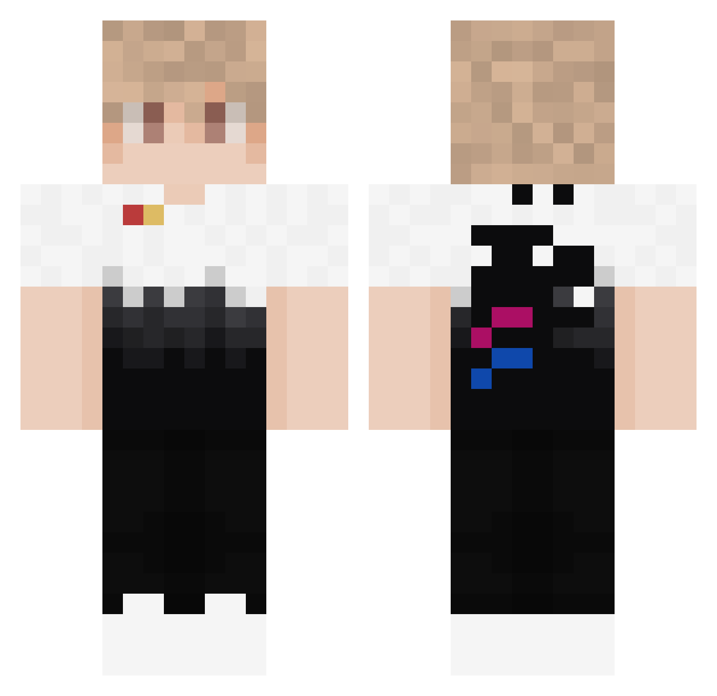 yoAgeh Minecraft skin, front and back view