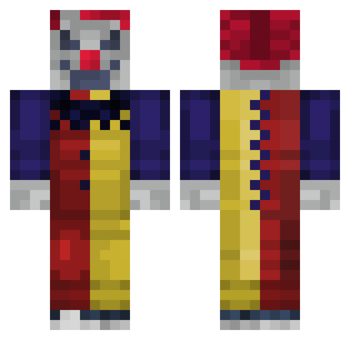 aukinT Minecraft skin, front and back view
