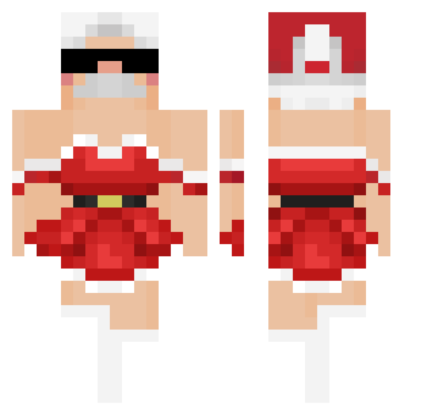 revCox Minecraft skin, front and back view
