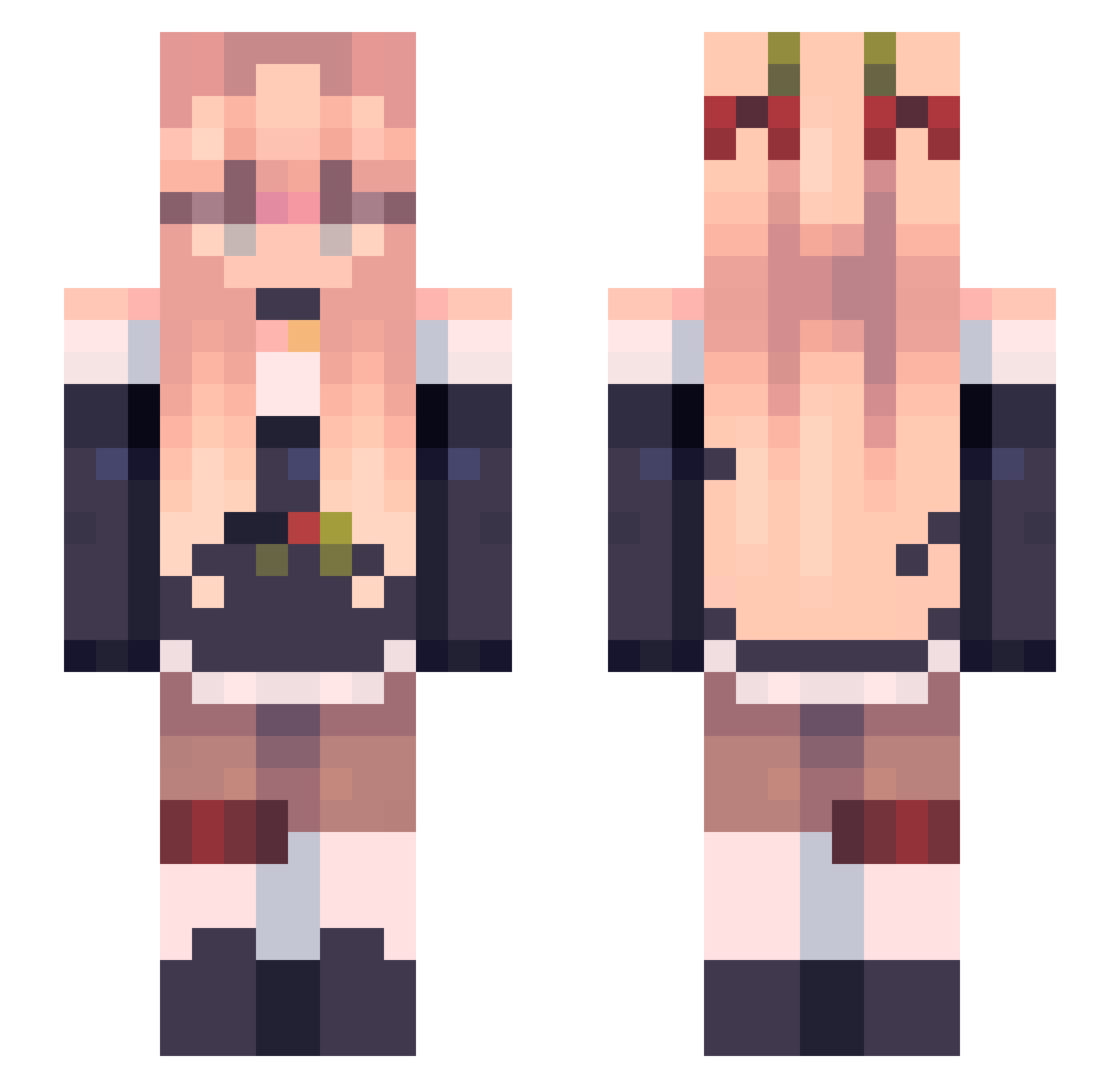 amywastakenn Minecraft skin, front and back view